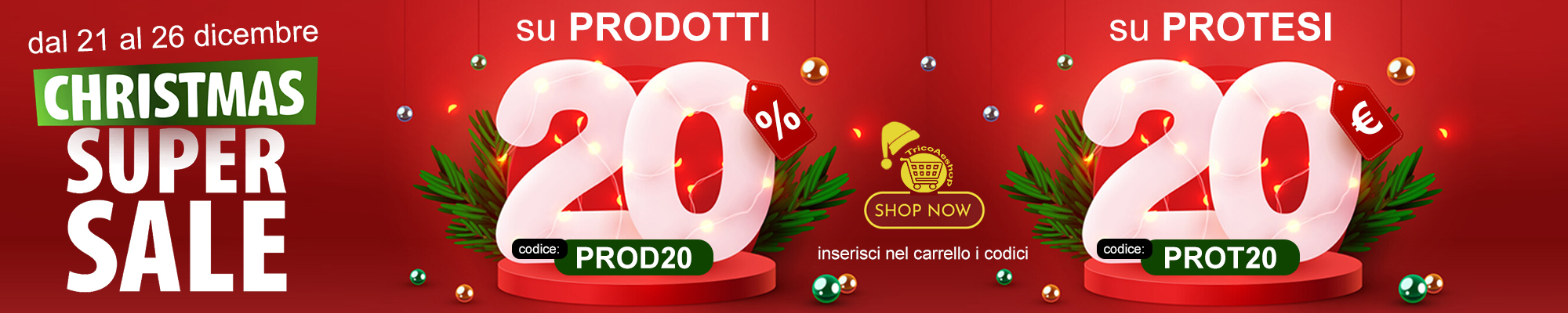 a NATALE doppio SCONTO su TricoAeshop.com